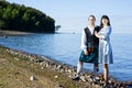 Woman and man in scottish costume