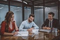 Woman and a man signing legal papers Royalty Free Stock Photo