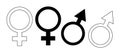 Woman and man symbols - Venus and Mars signs. Gender symbols. Royalty Free Stock Photo