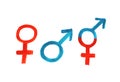 Woman-man-third gender, painting with the three symbols