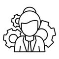 Woman managing skills icon, outline style