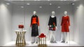 Woman mannequin fashion retail shop window front