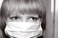 Woman with mask protection during epidemic