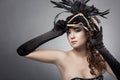 Woman with masquerade mask Royalty Free Stock Photo