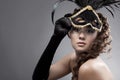Woman with masquerade mask Royalty Free Stock Photo