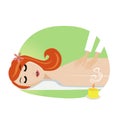 Woman at the massage spa salon vector illustration