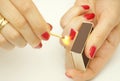 Woman with matchsticks Royalty Free Stock Photo