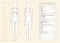 Woman measurements chart