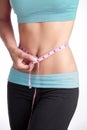 Woman Measuring Slim Waist Royalty Free Stock Photo