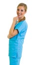 Woman in medical doctor suit