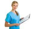 Woman in medical doctor uniform