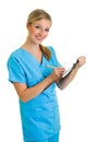 Woman in medical doctor uniform