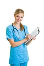 Woman in medical doctor uniform