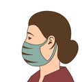 Woman in a medical mask. Face mask.