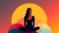 woman meditating with closed eyes, experiecing calm introspection and wellbeing