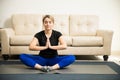 Woman meditating and doing some yoga Royalty Free Stock Photo