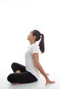 Woman meditating in pose.