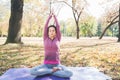 Healthy Young Woman Meditating And Practicing Yoga Outdoor Royalty Free Stock Photo