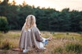 Woman meditating and practicing yoga in lotus position Royalty Free Stock Photo