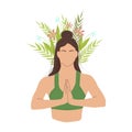 Woman meditating and relaxing, yoga. Mental health