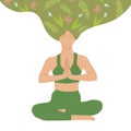 Woman meditating and relaxing, yoga. Mental health