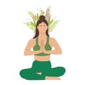 Woman meditating and relaxing, yoga. Mental health