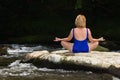 Woman meditating with yoga. Royalty Free Stock Photo