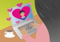 Online dating. Relations and love. Vector illustration.