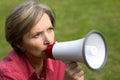 Woman and megaphone