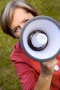 Woman with megaphone