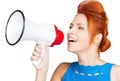 Woman with megaphone Royalty Free Stock Photo