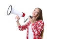 Woman with megaphone