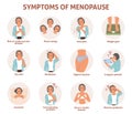 Woman menopause symptom info graphic vector poster