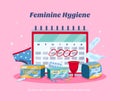 Woman Menstrual Calendar Composition
