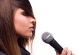 Woman with microphone