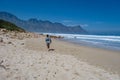 , woman mid age at the beachKogelbay beach Western Cape South Africa, Kogelbay Rugged Coast Line with spectacular Royalty Free Stock Photo