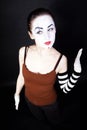 Woman mime with theatrical makeup Royalty Free Stock Photo