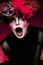 Woman mime with theatrical makeup Royalty Free Stock Photo