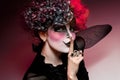 Woman mime with theatrical makeup Royalty Free Stock Photo