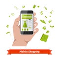 Woman mobile online shopping