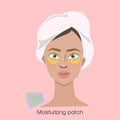 Woman with moisturizing patches.