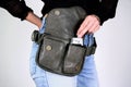 Woman with money belt bag