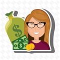 woman money cash coins Royalty Free Stock Photo