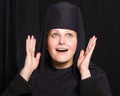 Woman in a monk robe. Royalty Free Stock Photo