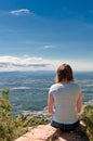 Woman in Monserrat Mountain, Spain Royalty Free Stock Photo