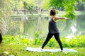 Woman more than 50 year old practicing yoga