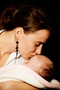 Woman, mother kissing her child Royalty Free Stock Photo