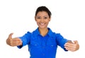 Woman motioning with arms to come and give her a bear hug Royalty Free Stock Photo