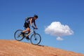 Woman mountain biking