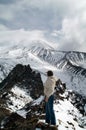 Woman and mountains